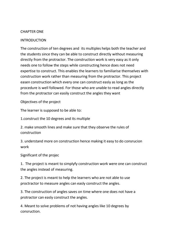 Page 1 – Construction of 10 degrees and its multiple – Kenyaplex