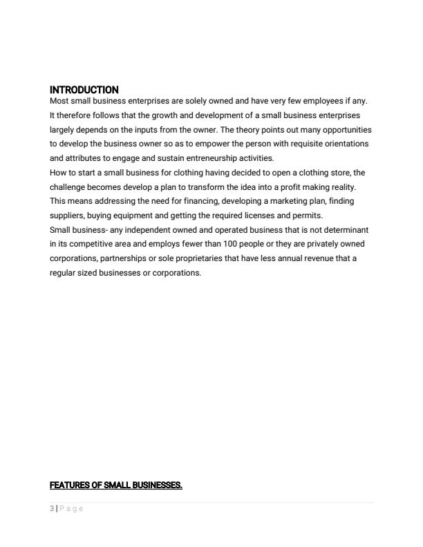 Page 1 – “Starting a small business can be very rewarding” Discuss this statement with reference to ladies fashion shop. – Kenyaplex
