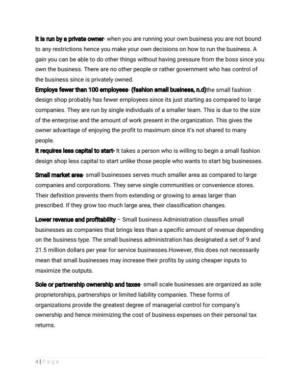 Page 2 – “Starting a small business can be very rewarding” Discuss this statement with reference to ladies fashion shop. – Kenyaplex