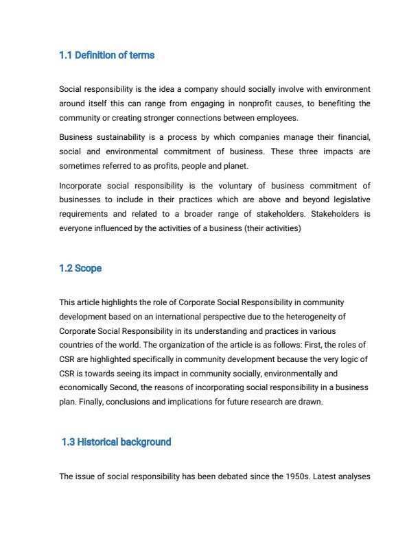 Page 1 – Discuss the role of social responsibility by a business organization and justify why the  planning should incorporate it in the business. – Kenyaplex