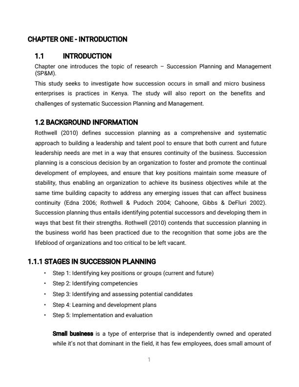 Page 3 – Write a paper on “Succession planning in small and micro business enterprises in Kenya” – Kenyaplex