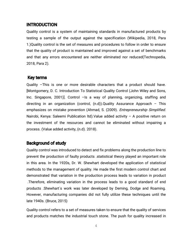 Page 1 – What do you understand by the term quality control? Explain how you can ensure quality control in a  small hotel and justify its significance – Kenyaplex