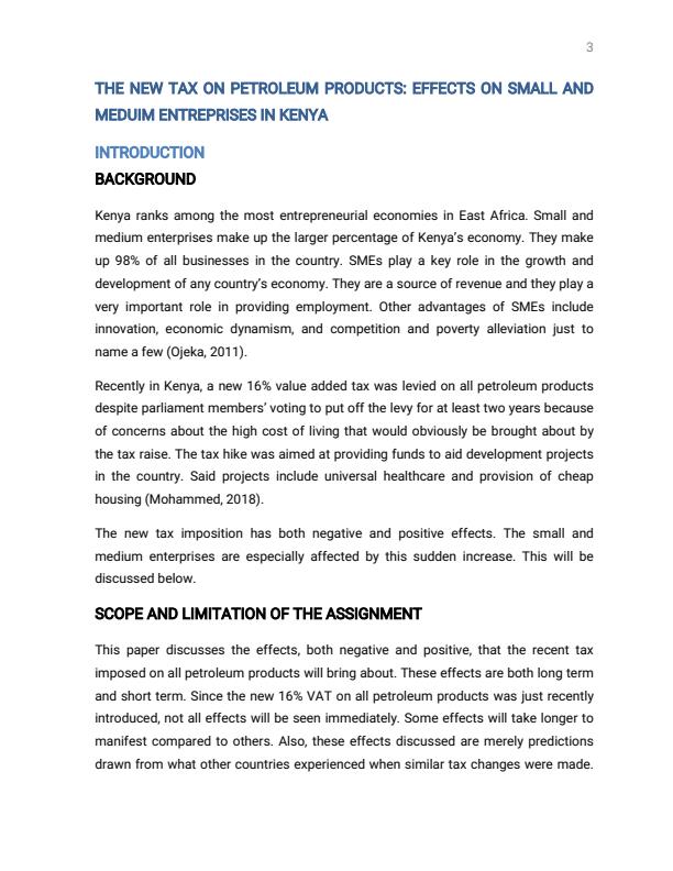 Page 1 – Discuss how the new tax on petroleum products is affecting the growth of Small and Medium  Enterprises (SMEs) in Kenya – Kenyaplex