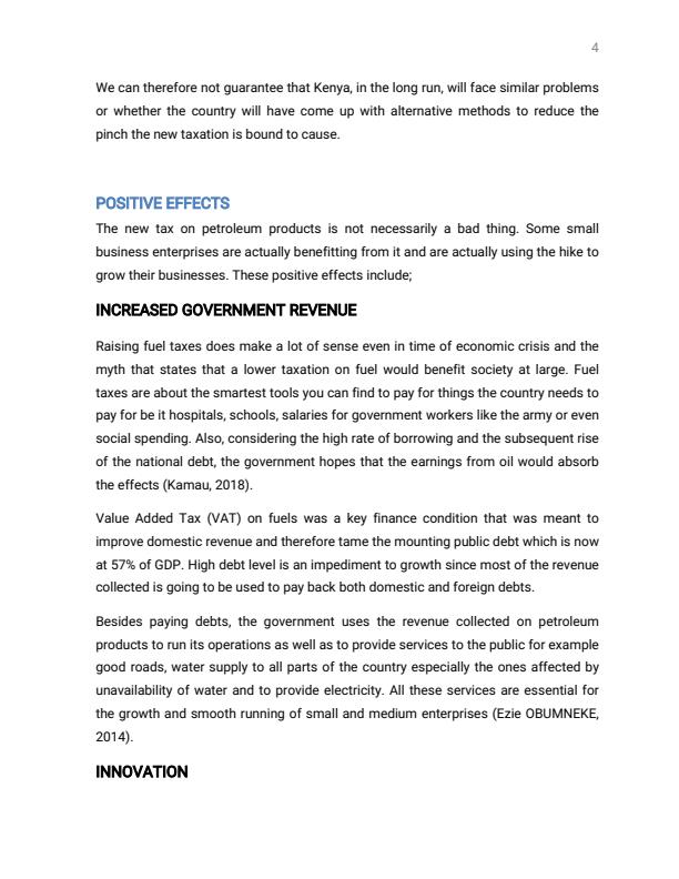 Page 2 – Discuss how the new tax on petroleum products is affecting the growth of Small and Medium  Enterprises (SMEs) in Kenya – Kenyaplex