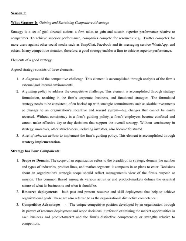Page 4 – BBM 462: Strategic Management Notes 4th Year – Kenyaplex
