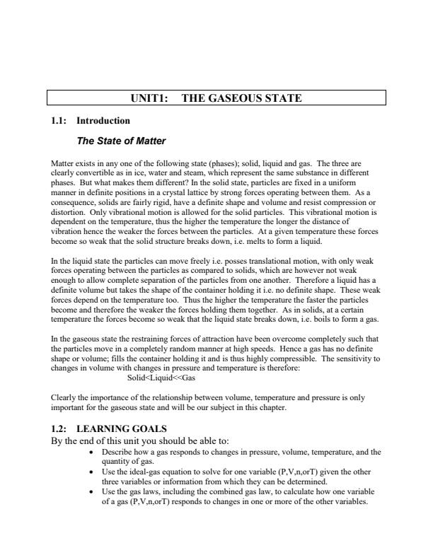 Page 1 – SCH 101: Introduction to Physical Chemistry Notes – Kenyaplex