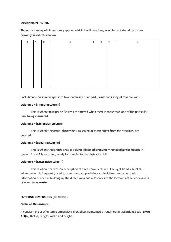Page 3 – Measurement of Building and Civil Engineering Works Notes – Kenyaplex