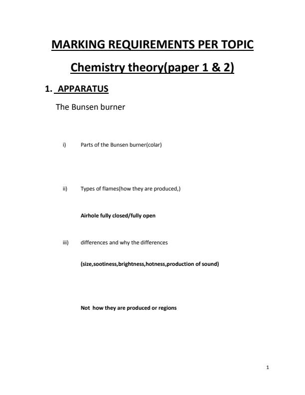 Page 1 – Commonly tested areas in Chemistry Paper 1 – Kenyaplex