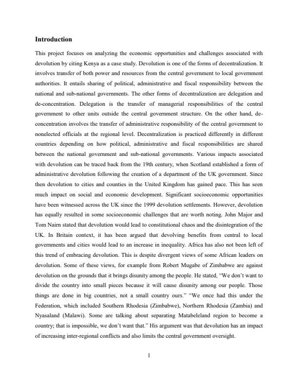 Page 1 – Assessing the economic impact of devolution in kenya: opportunities and challenges – Kenyaplex