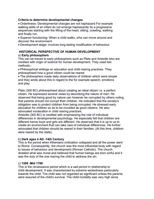 Page 2 – BEP 1102  Human Growth and Development Lecture Notes – Kenyaplex