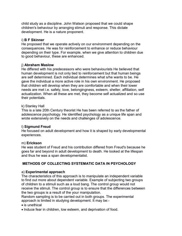 Page 4 – BEP 1102  Human Growth and Development Lecture Notes – Kenyaplex