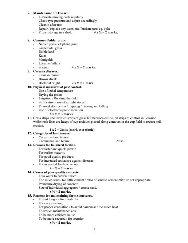 Page 3 – Agriculture KCSE Revision Booklet – Kenyaplex