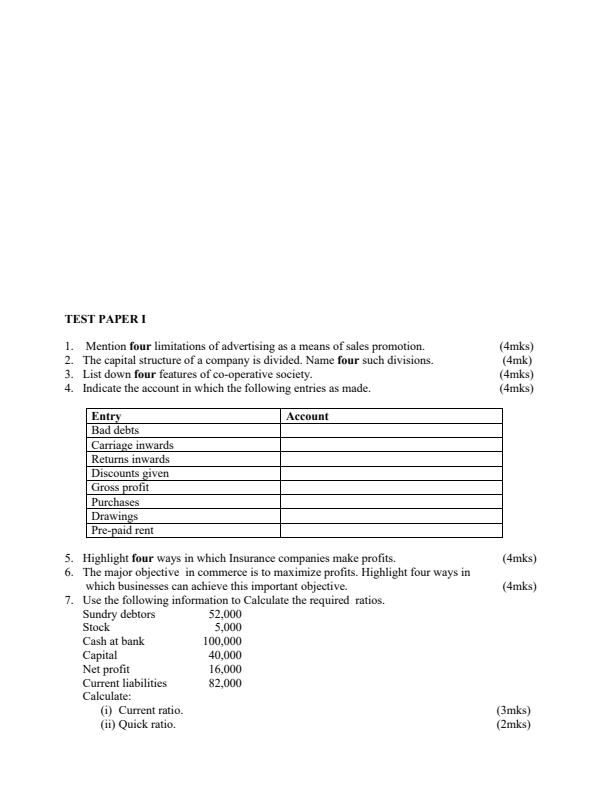Page 1 – KCSE Business Studies Revision Booklet - Paper 1 and Paper 2 – Kenyaplex