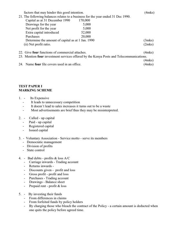 Page 3 – KCSE Business Studies Revision Booklet - Paper 1 and Paper 2 – Kenyaplex