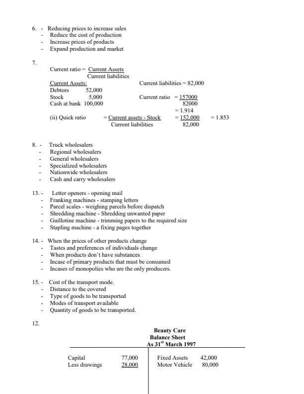 Page 4 – KCSE Business Studies Revision Booklet - Paper 1 and Paper 2 – Kenyaplex