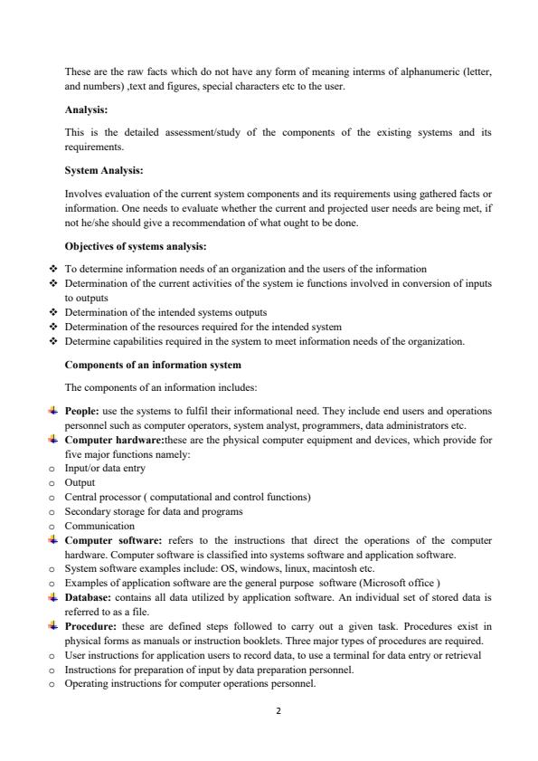 Page 2 – System Analysis and Design Notes For Diploma in ICT Module II – Kenyaplex