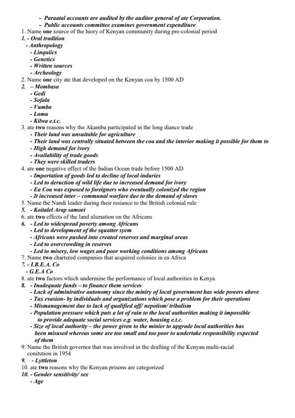 Page 4 – History Revision Booklet Form 1 to Form 4 – Kenyaplex