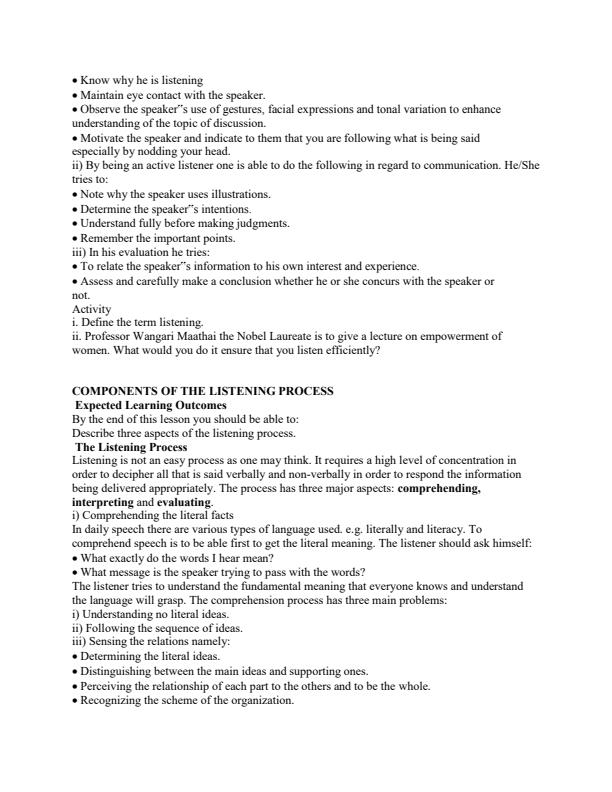 Page 2 – The Use of English For Academic Purposes BLA 1110 – Kenyaplex
