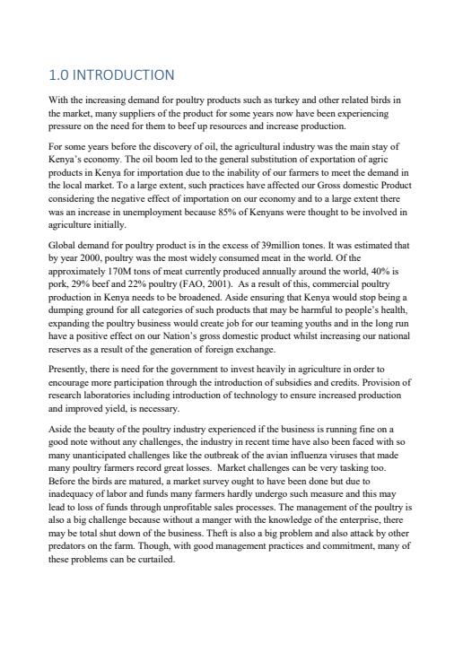 Page 1 – Poultry Farming Business Plan – Kenyaplex