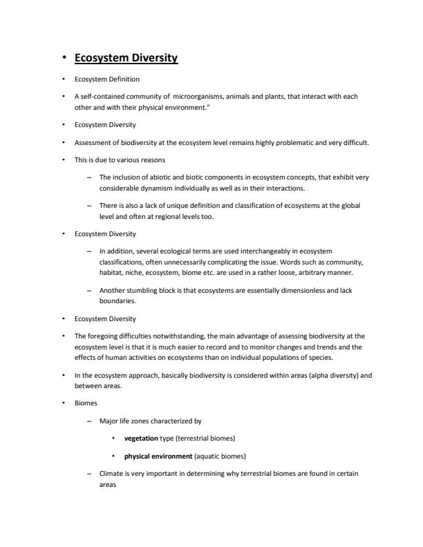 Page 1 – JWL 416: Ecosystem Diversity Notes – Kenyaplex