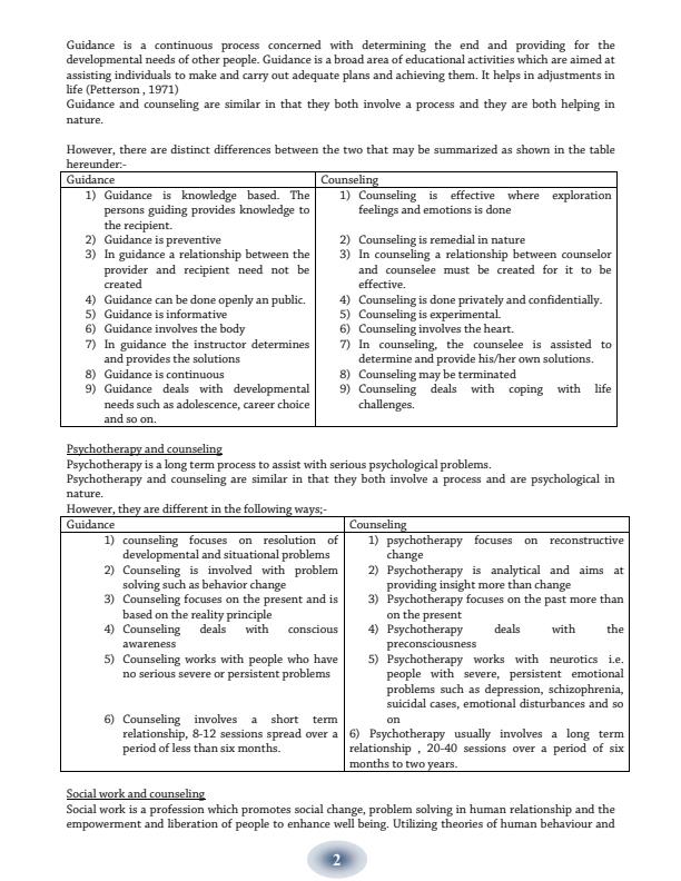 Page 2 – Counseling Psychology Notes for Social work students  – Kenyaplex