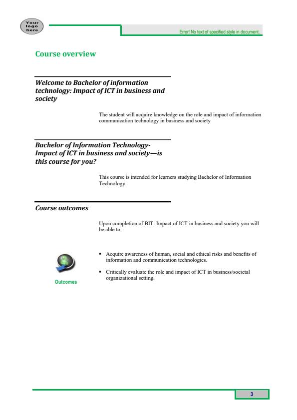 Page 1 – BIT 4206 ICT in Business and Society Notes – Kenyaplex