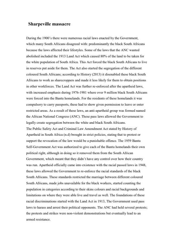 Page 1 – Give a Background of the Sharpeville Massacre – Kenyaplex