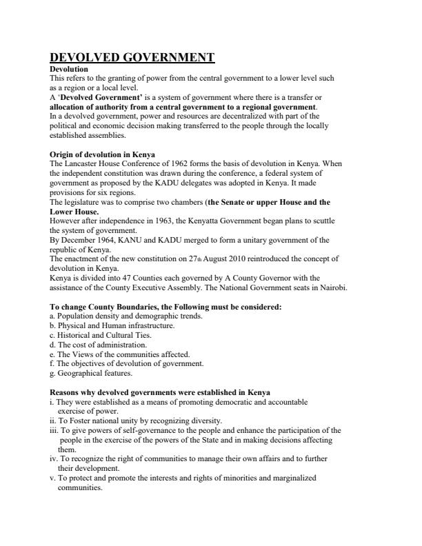 Page 1 – Detailed Notes on Devolved Government – Kenyaplex