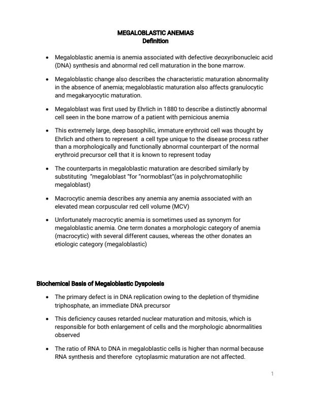 Page 1 – CLSC 230: Fundamentals of Hematology Notes on Anemia – Kenyaplex