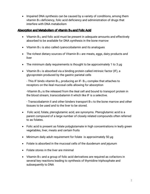 Page 2 – CLSC 230: Fundamentals of Hematology Notes on Anemia – Kenyaplex