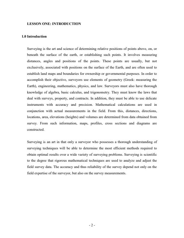 Page 1 – AGE 402: Surveying Notes - Part 1 (Chapter 1 to 5) – Kenyaplex