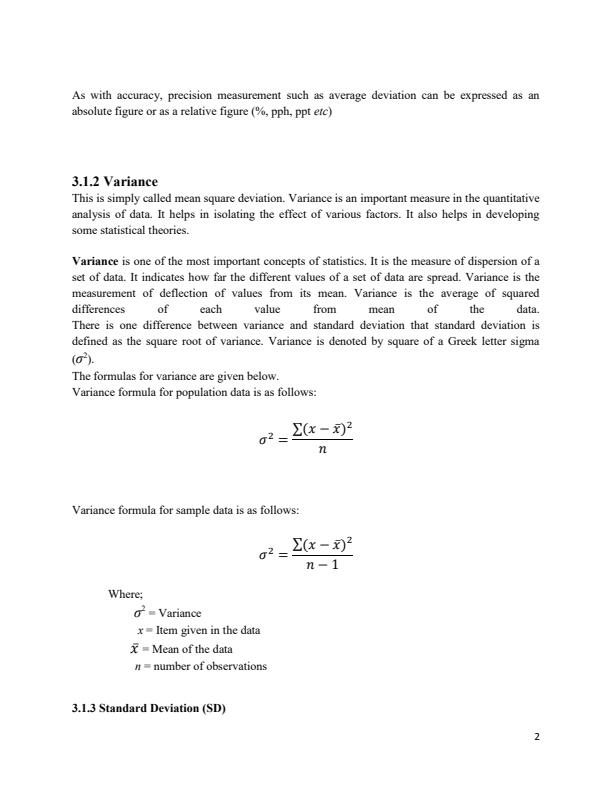 Page 2 – CHE 210: Statistical Treatment of Data Notes – Kenyaplex