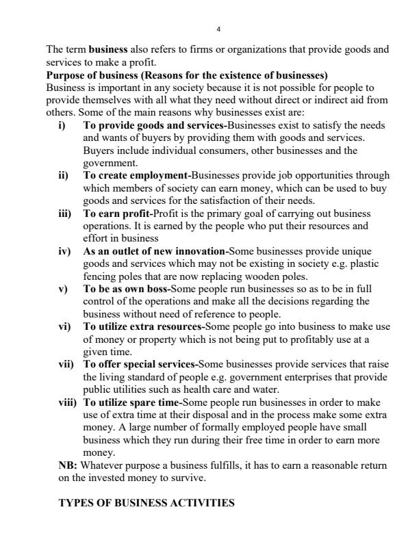 Page 4 – Form 1 to Form 4 Business Studies Notes – Kenyaplex