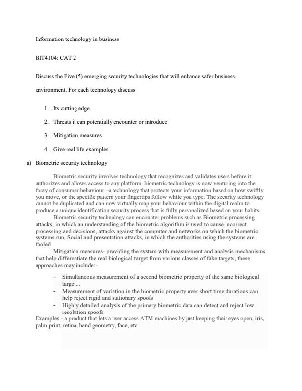 Page 1 – BBIT 4104: Information Technology in Business CAT With Answers – Kenyaplex