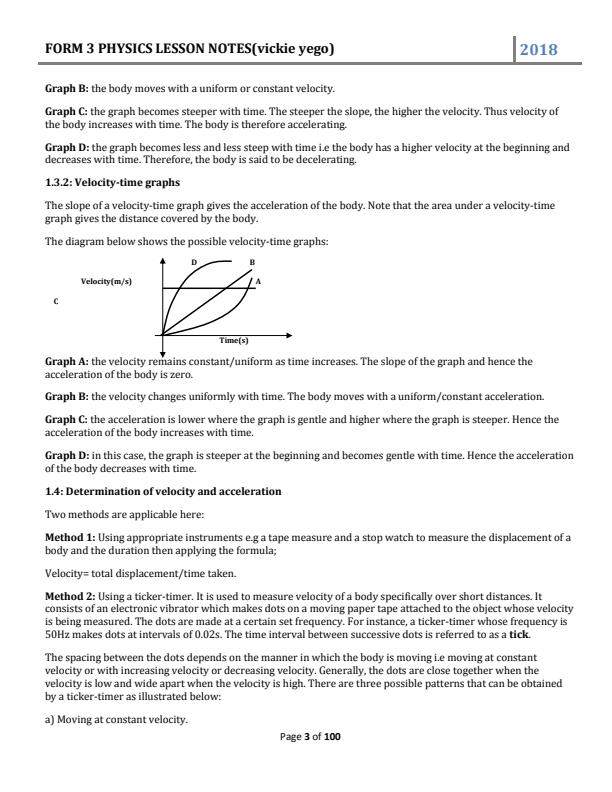 Form 3 Physics Lesson Notes 3814