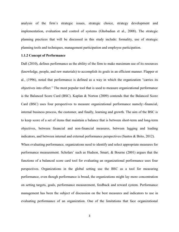 Page 3 – Influence of strategic planning practices on organizational performance, a case study of the national social security fund (NSSF) – Kenyaplex