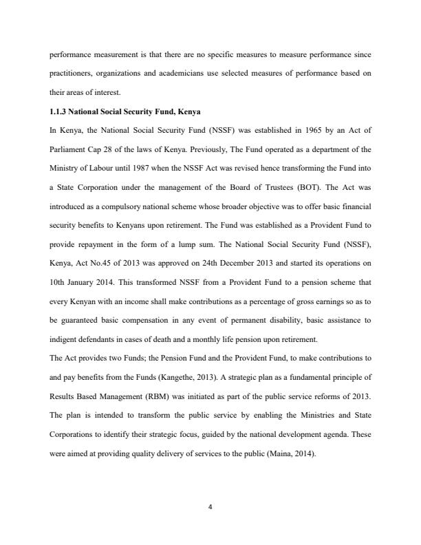 Page 4 – Influence of strategic planning practices on organizational performance, a case study of the national social security fund (NSSF) – Kenyaplex