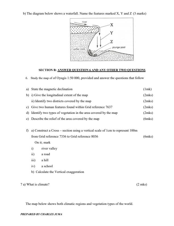 Page 2 – Pre-KCSE Trial Examination Geography Paper 1 2019 (With Answers) – Kenyaplex