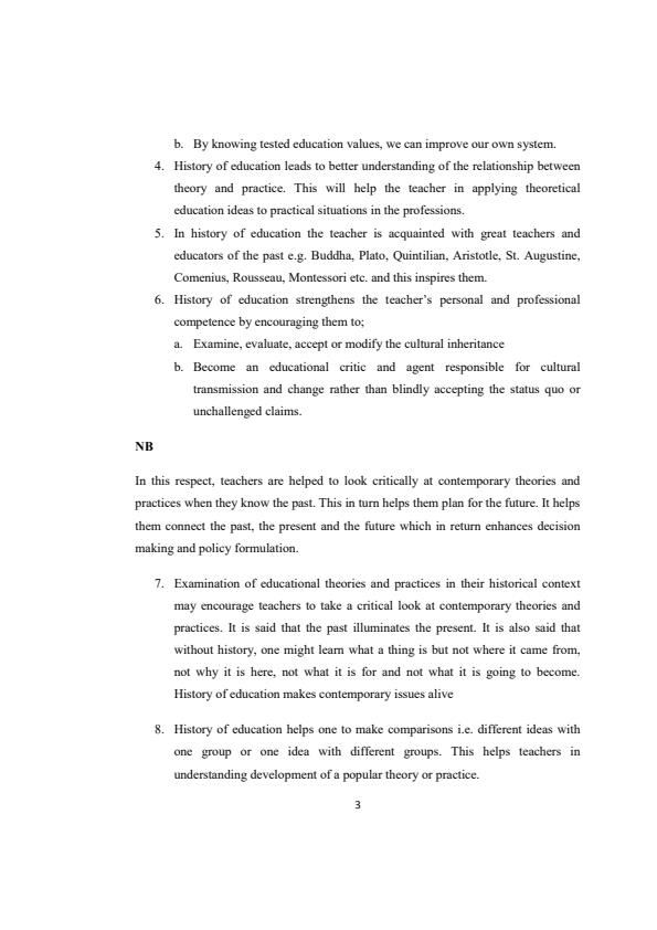 BEP 1101 History of Education Notes 1st year 3947