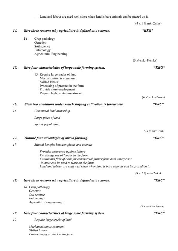 Page 3 – Agriculture Revision Questions and Answers Form 1-4 – Kenyaplex