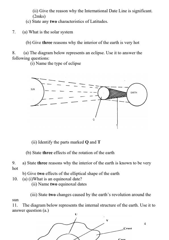 Geography Form 1 to Form 4 Revision Questions and Answers 4080