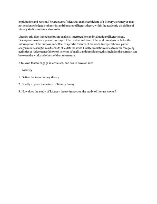 Page 2 – BLA3115: Basics in Literary Theory Notes – Kenyaplex