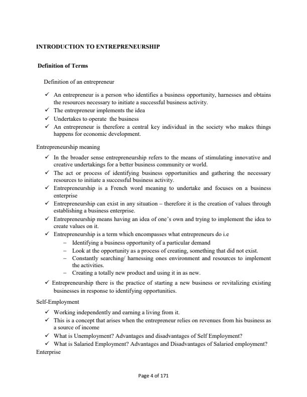 Page 2 – Entrepreneurship Education Notes – Kenyaplex