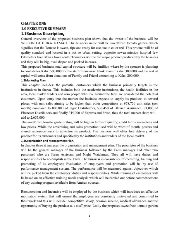 Page 1 – Tomato Farming Business Plan in Kenya – Kenyaplex