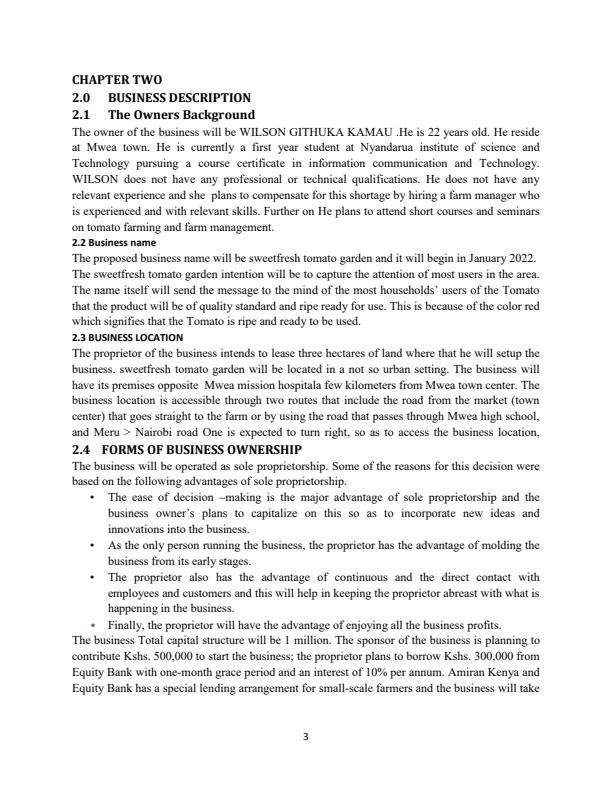 Page 3 – Tomato Farming Business Plan in Kenya – Kenyaplex