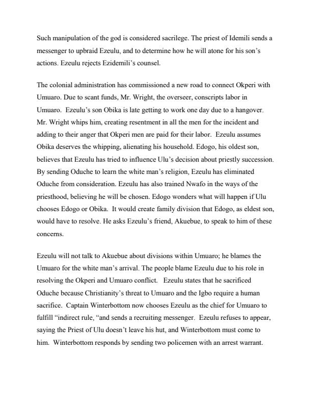 Page 2 – Critical analysis of Arrow of God – Kenyaplex