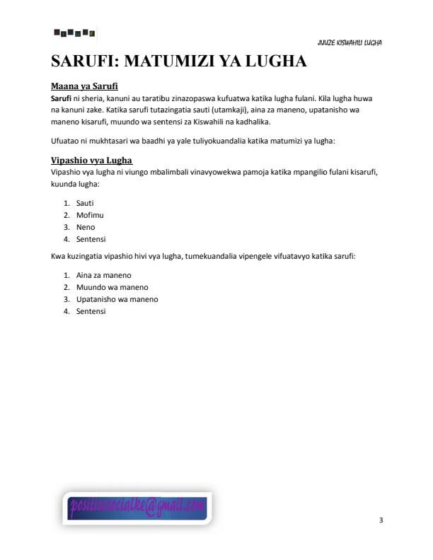 Page 1 – Kiswahili Lugha na Isimu Jamii Notes Form 1, Form 2, Form 3 and Form 4 – Kenyaplex