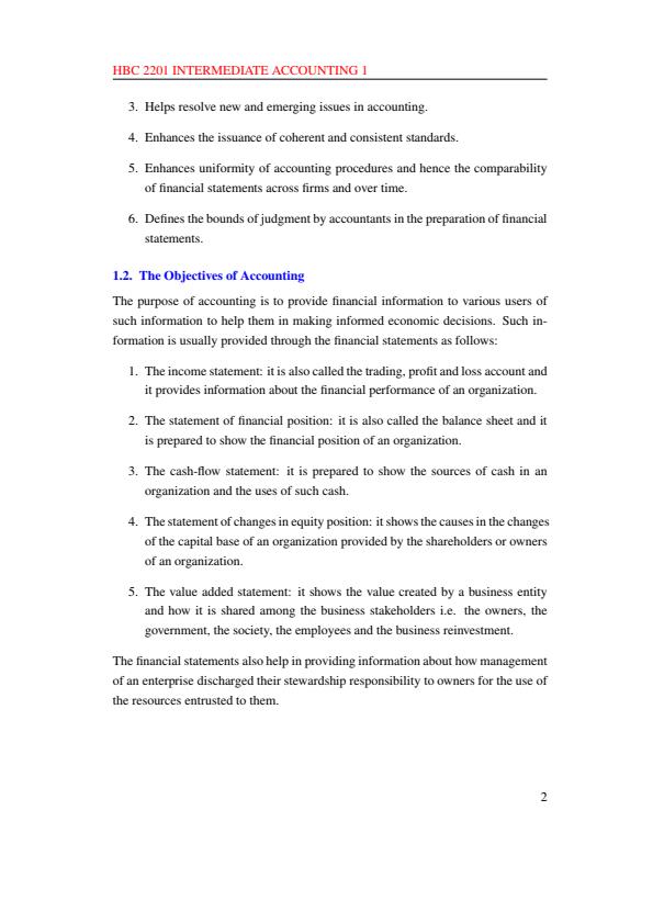 Page 2 – HBC 2201: Intermediate Accounting 1 Notes – Kenyaplex