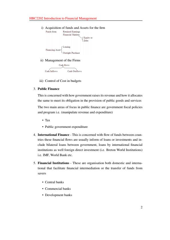 Page 2 – HBC 2202: Introduction to Financial Management Notes – Kenyaplex