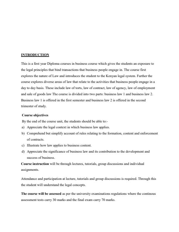 Page 1 – DBM 1311: Business Law Notes – Kenyaplex